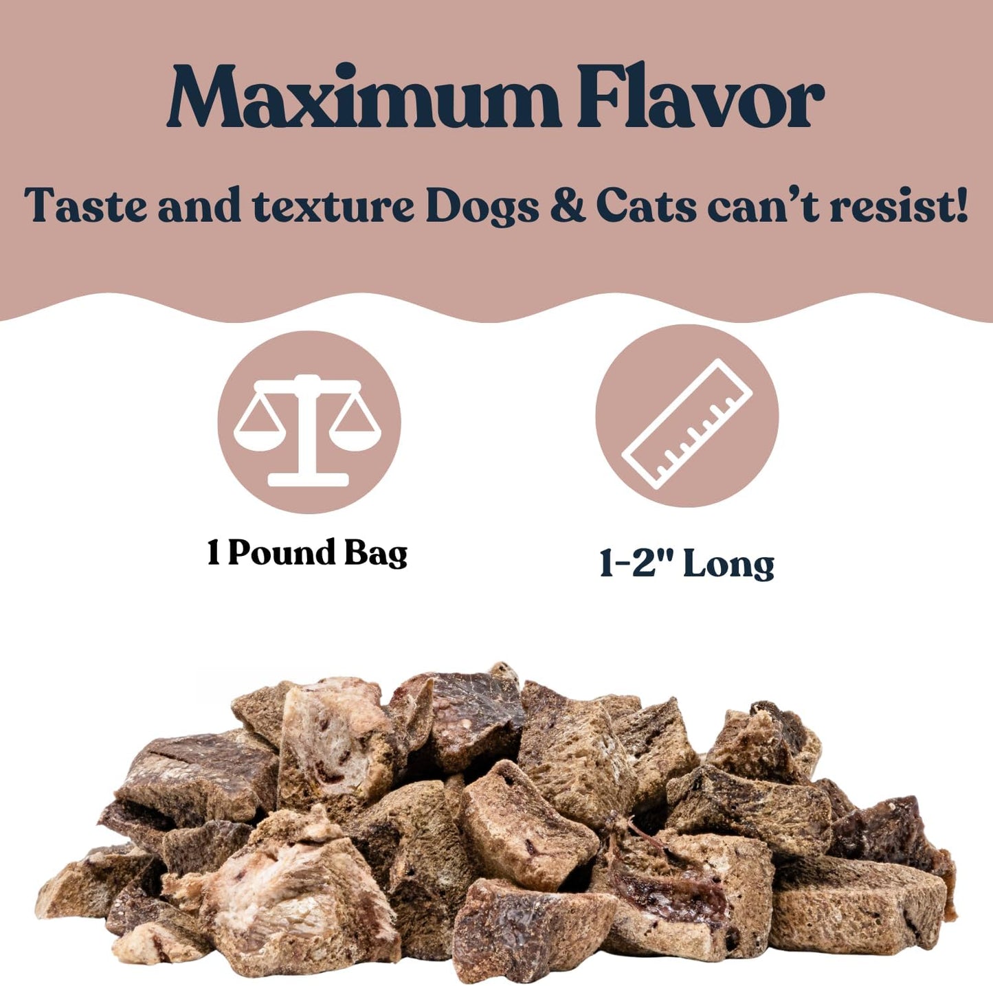 hotspot pets Freeze Dried Pork Liver Treats for Cats & Dogs - Made in USA (1 Pound Value Bag) Single Ingredient, High Protein, All Natural, Grain-Free - Perfect for Training, Topper or Snack