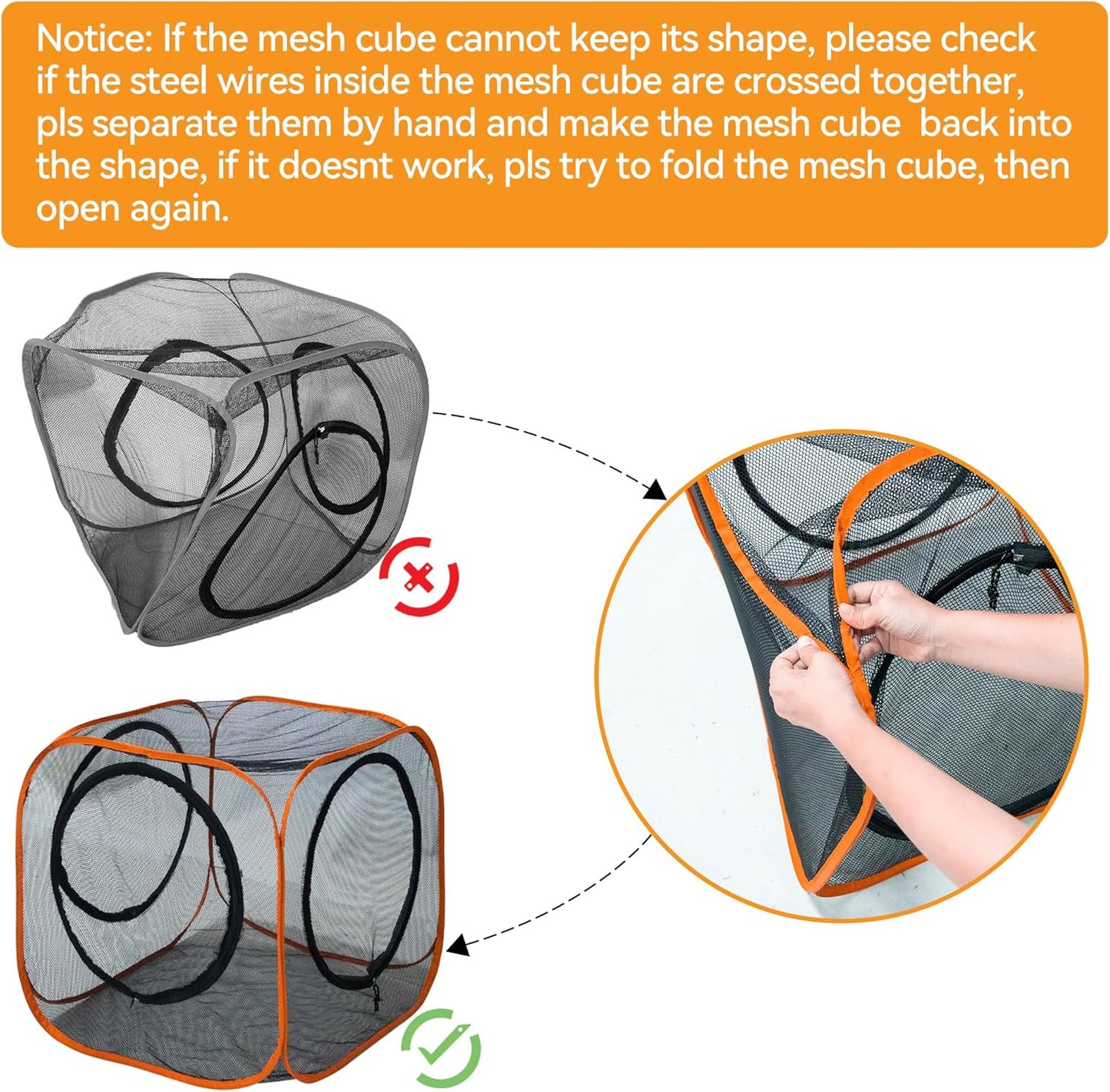 Cat Play Tunnel + Cube(with Three Ways) for Indoor and Outdoor, Kitty Play House, Cat Enclosures, Collapsible Kitty Tent, Kitten Toys Easy to Connect with Kitty Tent(2 Tunnels + Cube )