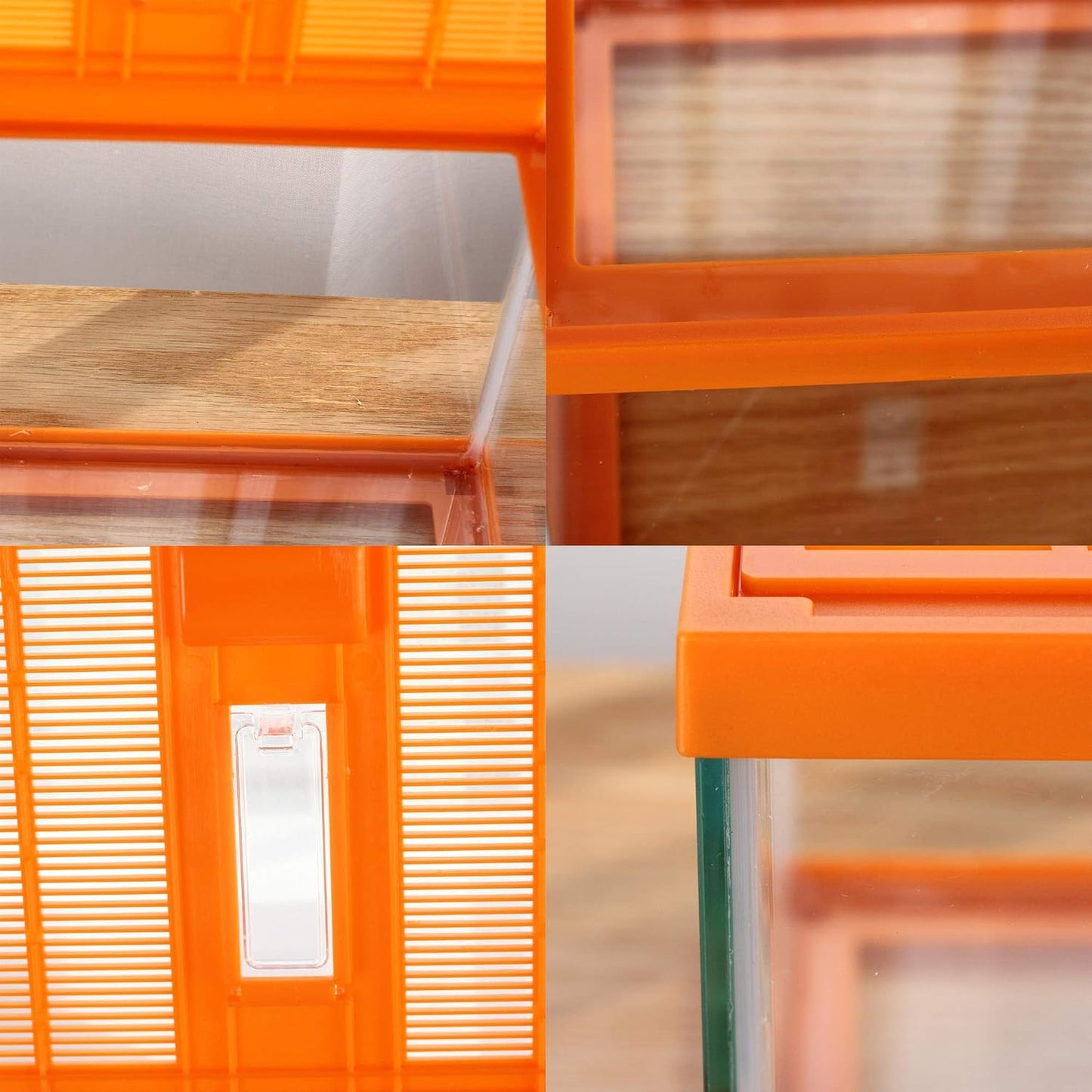 crapelles Reptile Terrarium kit Color Orange Spider Container Tarantula Box cage Gecko Habitat Insect Enclosure pet Tank Frog Carrier Tortoise Snail Container Hermit Crab House Cricket breeding