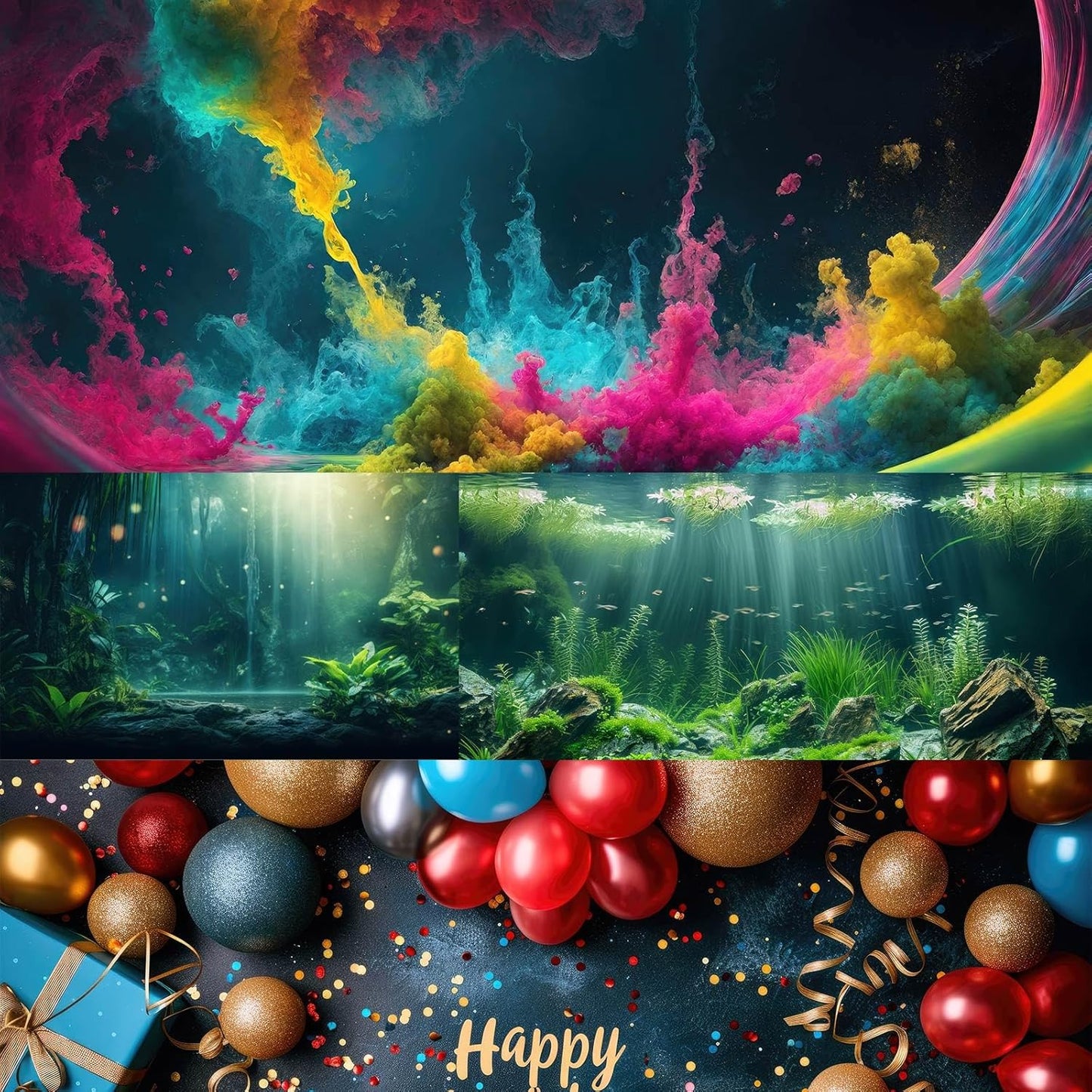 Fantasy Mushroom Forest Aquarium Background Abstract Cartoon Mushroom Reptile Tank Backgrounds Vibrant Jungle Mushrooms Theme Fish Tank Background Magic Mushrooms Reptile Enclosure Backgrounds 36x24in