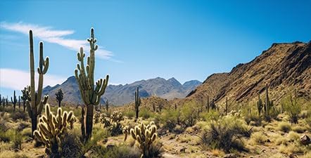 Reptile Habitat Background, Retro Desert Oasis Cactus Terrarium Background 24X12 in Background with 8 EVA Double-Sided Tape