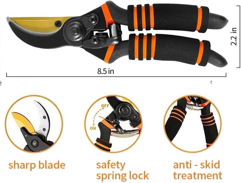 Set of 7 Gardening Tool Set, Rust-Resistant Handy Tools for Gardening, Ideal Gardening Gift Set, Including Trowel, Weeder, Hoes, and Rakes (Red)