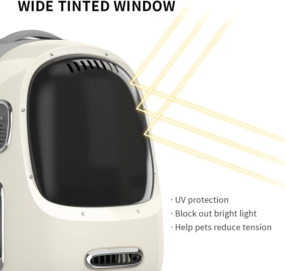 PETKIT Cat Backpack Carrier with Inbuilt Fan & Light, Airline-Approved Pet Backpack Bubble for Kitty Small Dog, Detachable Dog Backpack with Padded Strap for Travel, Hiking, Walking & Outdoor