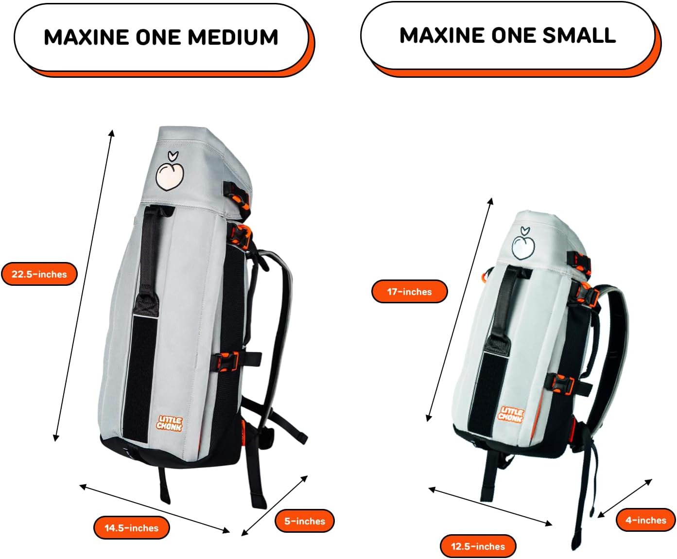 The Maxine One Medium Dog Carrier by Little Chonk | Dog Backpack Carrier for Medium Sized Breeds | Adjustable Front Facing Pet Carrier for Travel | Dog Hiking Backpack - Chonkcrete Gray