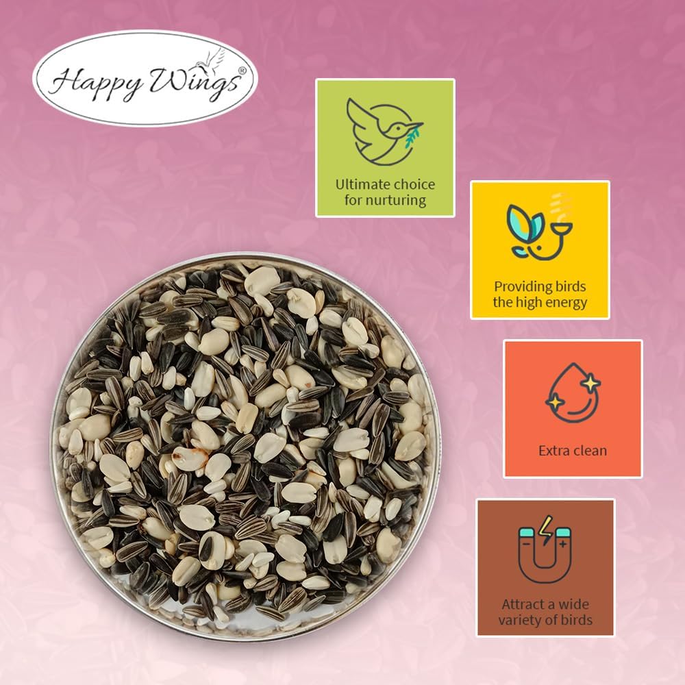 Songbird Blend Bird Food, Mix of Sunflower Seeds/Kernels, Safflower Seeds and Peanuts, 5 Pounds | No Grow Seed | Bird Seed for Wild Birds