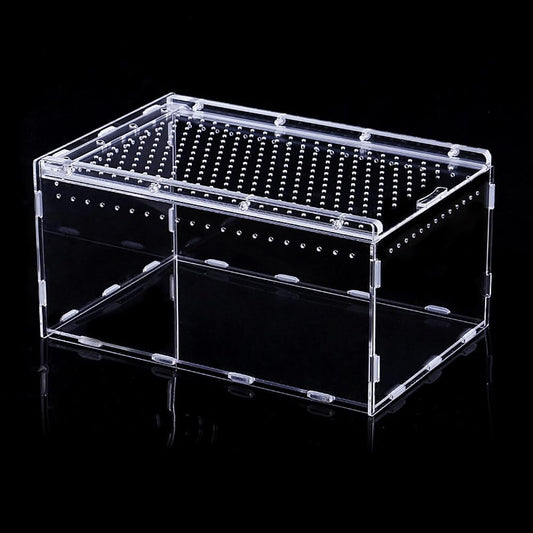 Magnetic Acrylic Case, Micro Habitat Small Tarantula Enclosure Enclosure for arboreal Tarantula Scorpion Sling Lizards Mantis Snake Gecko Jumping Spider Snail Insect Isopods (12 * 8 * 6inch)