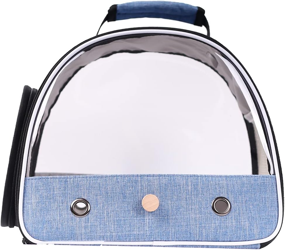 Small Bird Travel Carrier, Portable Bird Travel Carrier for Parakeet, Parrot, Budgie, Guinea Pig, Bearded Dragon Reptile Carrier for Hiking Vet Visit Bicycle Ride (Blue)