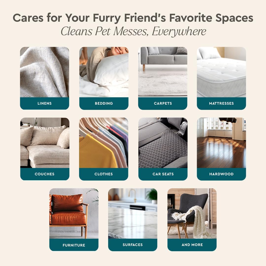 Puracy Pet Stain and Odor Remover - Enzyme Cleaner for Dog Urine and Poop Carpet - Pet Urine Enzyme Cleaner - Cat Pee Enzyme Cleaner for Cat Urine Enzyme Cleaner Destroyer - Cucumber & Mint, 25oz