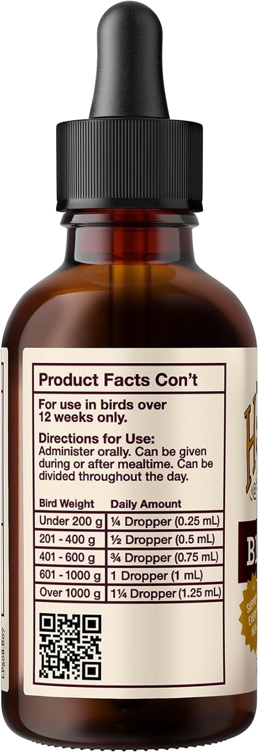 Organic Hemp Well Bird Hemp Oil – 2 Ounces. Parrot, Parakeet, Cockatiel and All Birds for Supporting Health, Feather Plucking, Destructive Behavior Reduction, Immune Support, and Relaxation.