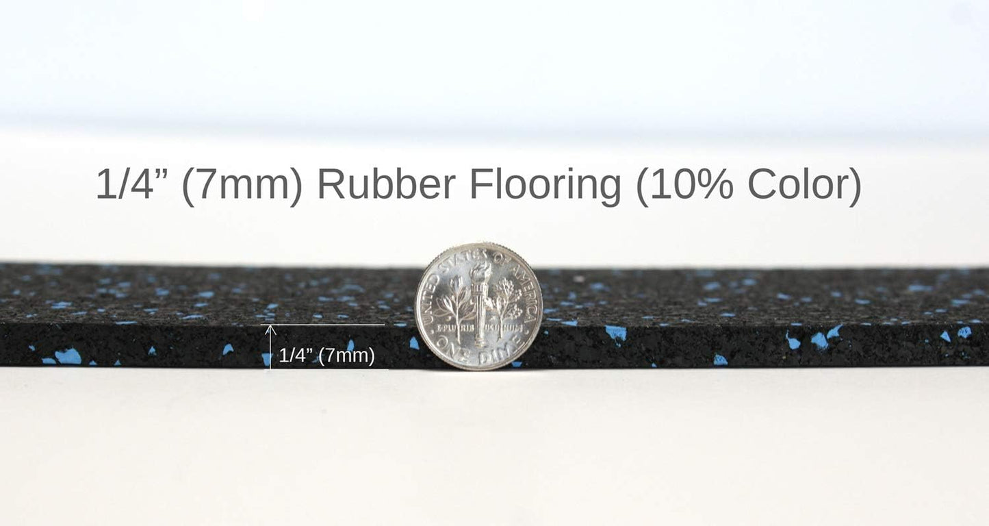 American Floor Mats 1/4in (7mm) Thick 10% Mocha 4' x 17' Heavy Duty Rubber Rolls, Protective Exercise Mats, Home Gym Rubber Flooring