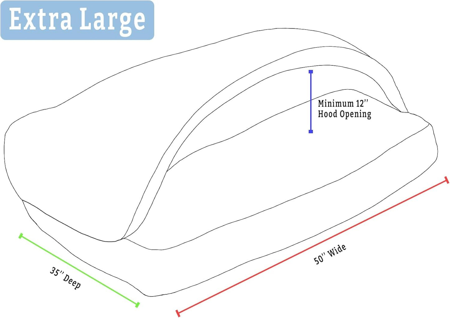 Snoozer Pet Products Luxury Rectangle Cozy Cave Dog Bed with Microsuede, Showdog Collection, Extra Large, Palmer Indigo