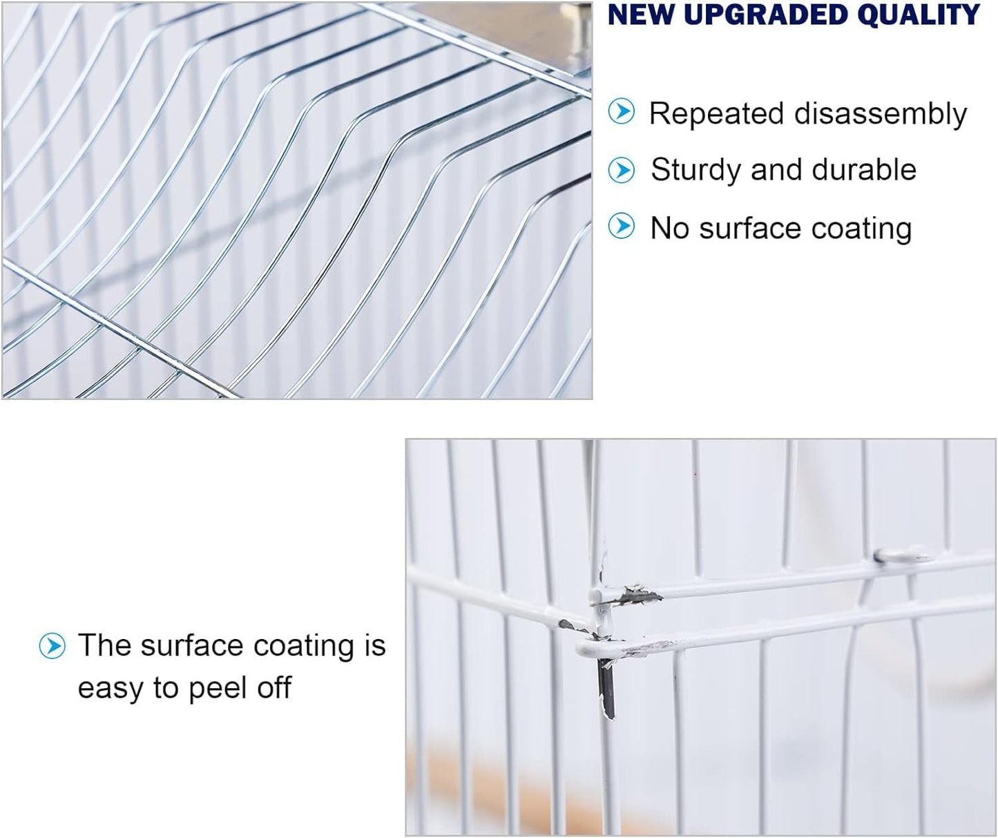 Small Bird Travel Cage-Lightweight Small Birds Starter Kit with Birdcages and Accessories Great for Parakeets Lovebirds Parrotlets Finches Canaries Removable Plastic Tray Include