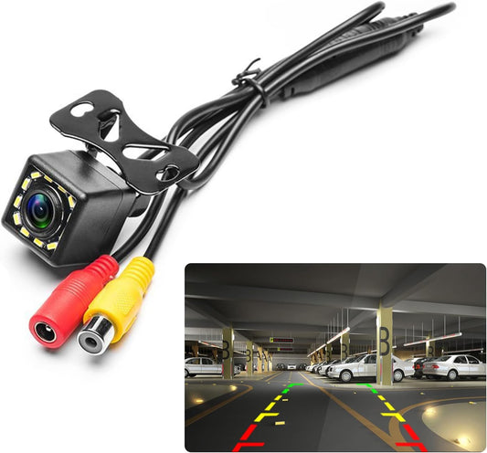 Car Backup Camera Rear View Camera 12-LED Night Vision Waterproof Reverse Camera 170° Wide View Angel Parking Camera for Universal Cars, Vehicles, Trucks, RV, Vans, SUV, Trailer, Pickup