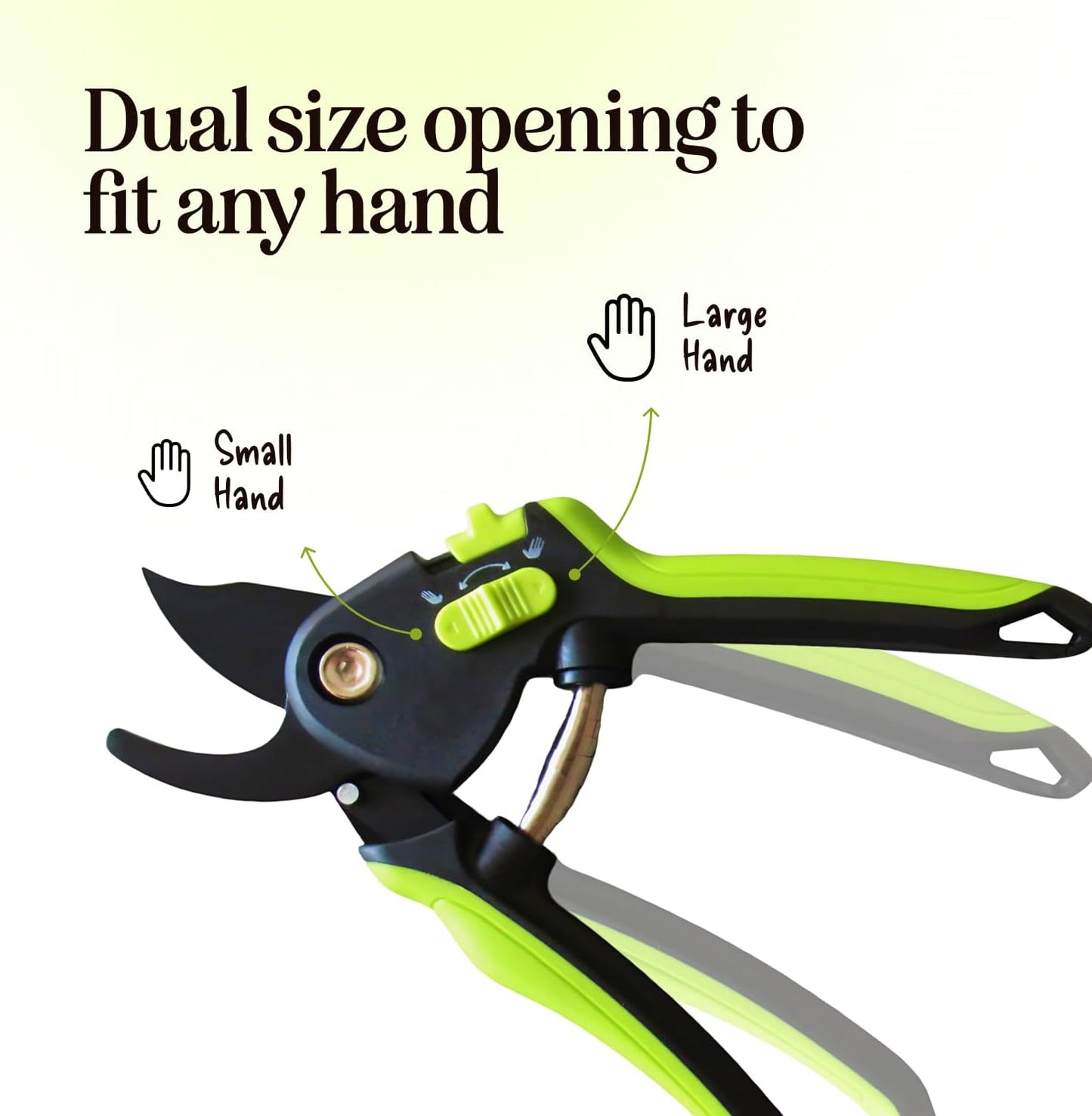 Ultra Sharp Pruning Shears Hedge Clipper – Cuts 3X Easier, Dual-Size Opening, Weak Hand Arthritis Clippers, Rust-Resistant Pruner, Effortlessly Cuts