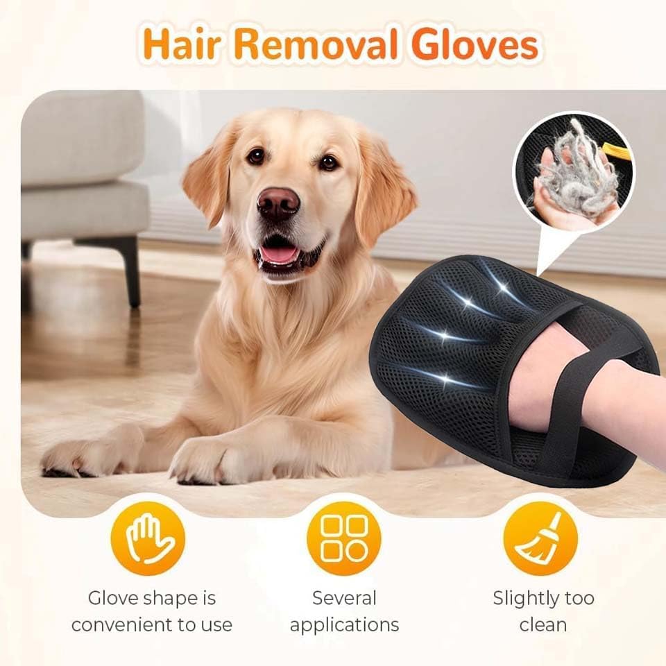 1PC Pet Hair Removal Glove,Electrostatic Gloves Pet Hair,Reusable Cat & Dog Hair Remover for Couch,Furniture,Carpet,Curtain,Carpet Car Seat,Pet Memorial Gifts for Dogs,dog hair collector keychain