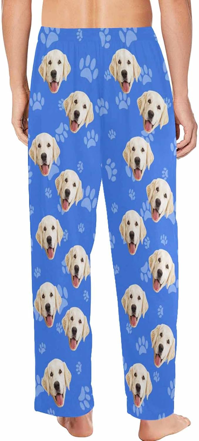 MyPupSocks Customized Face Pajamas Pants Photo Pajama Bottoms for Men S-XXL