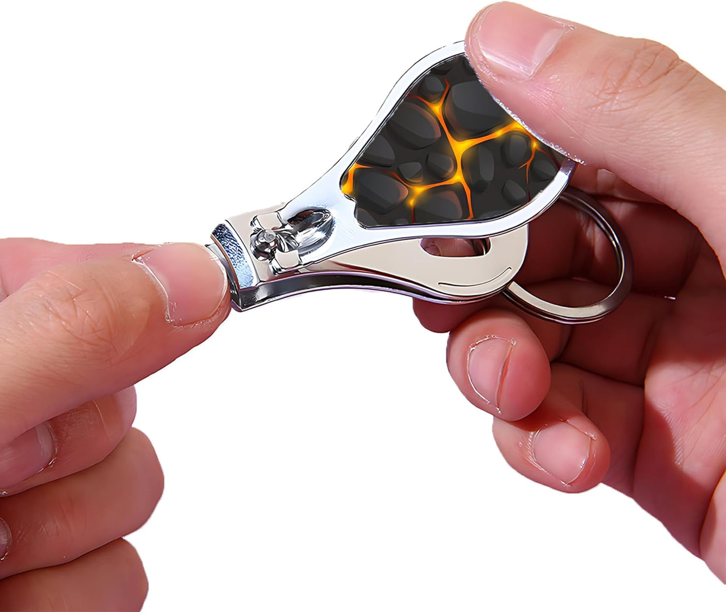 Nail Clippers with Key Chain Cute Stainless Steel Nail Cutter with File Professional Toenail Clipper for Men Multifunction Toenail Clipper 2 Pack Nique Cutter for Adult(Black Marble)