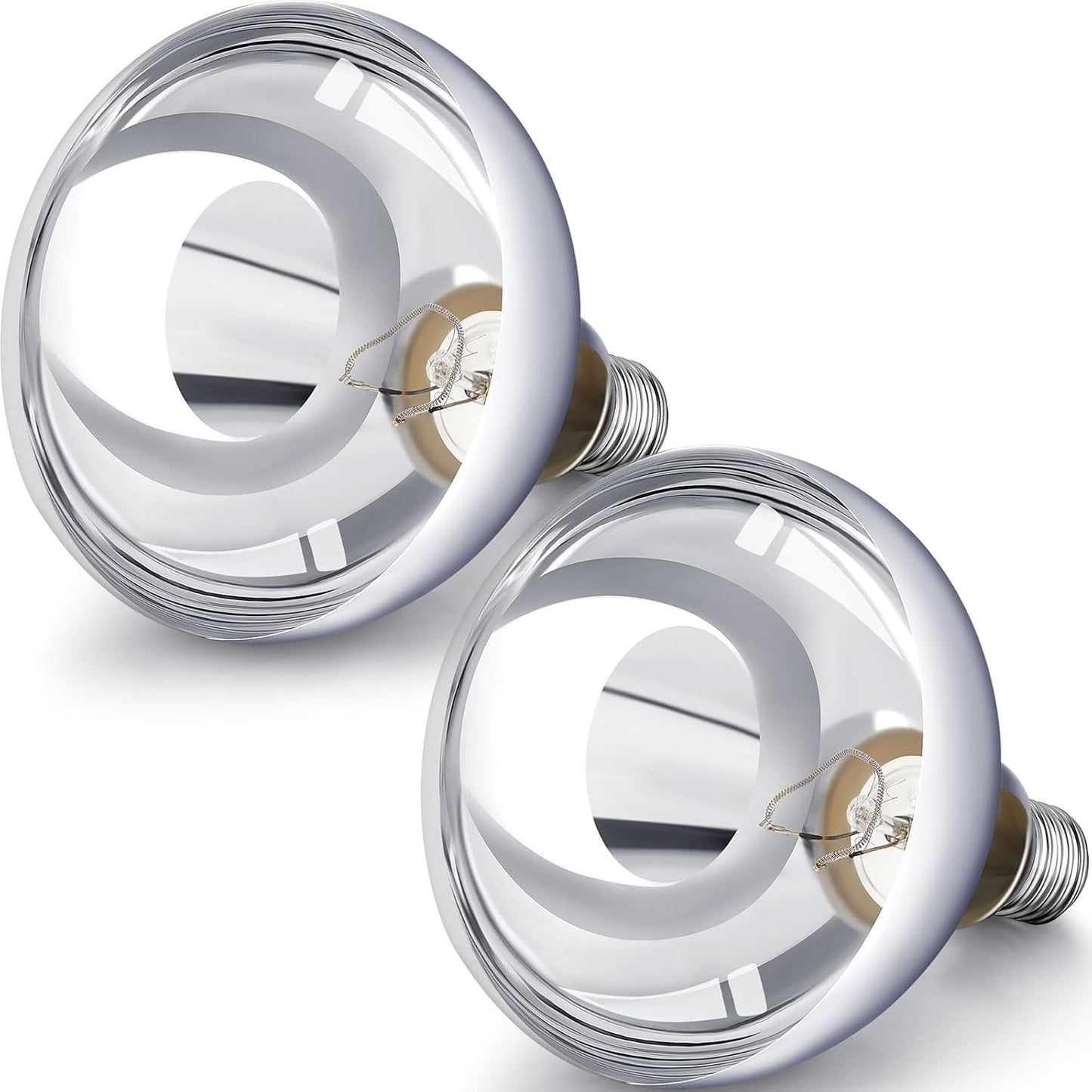 VIHOSE 2 Pack 250 Watt Heat Lamp 120v R40 Heat Lamp Bulbs Glass Incandescent Light Bulbs Incandescent Heating Lightbulbs for Reptiles Chicks Food Puppies Bathroom, Use E26 Base (Silver)