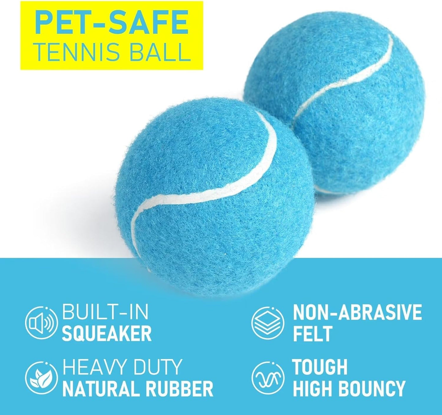 Prime Pets Squeaky Balls for Dogs, 2.5 Inch Dog Squeaky Toys, Interactive Dog Toy Tennis Balls for Indoor Outdoor, Squeak Toys for Medium, Large Dogs
