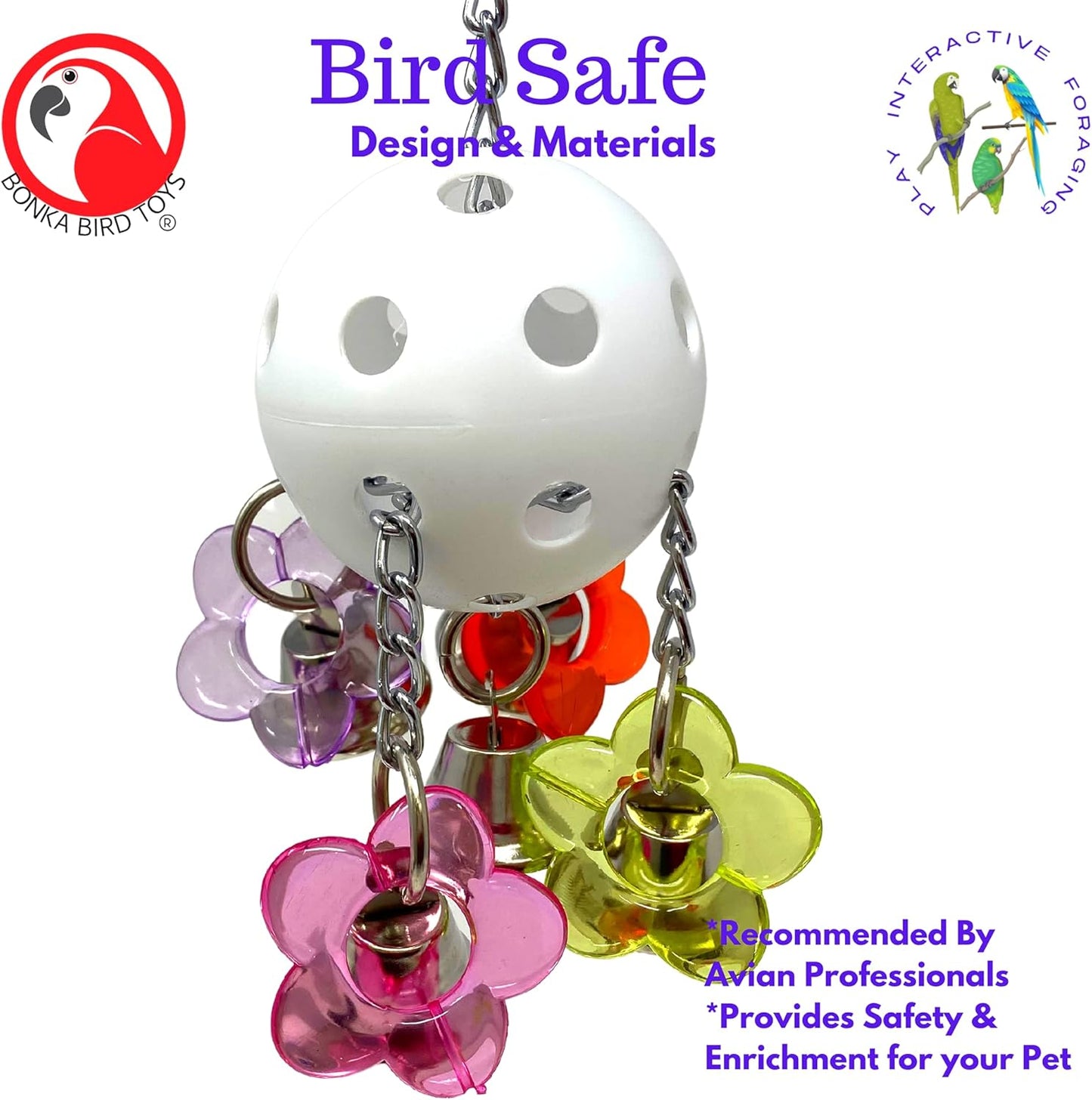 Bonka Bird Toys 1937 Bellpull Bird Toy Parrot Cage Toys Cages African Grey Conure Cockatiel.