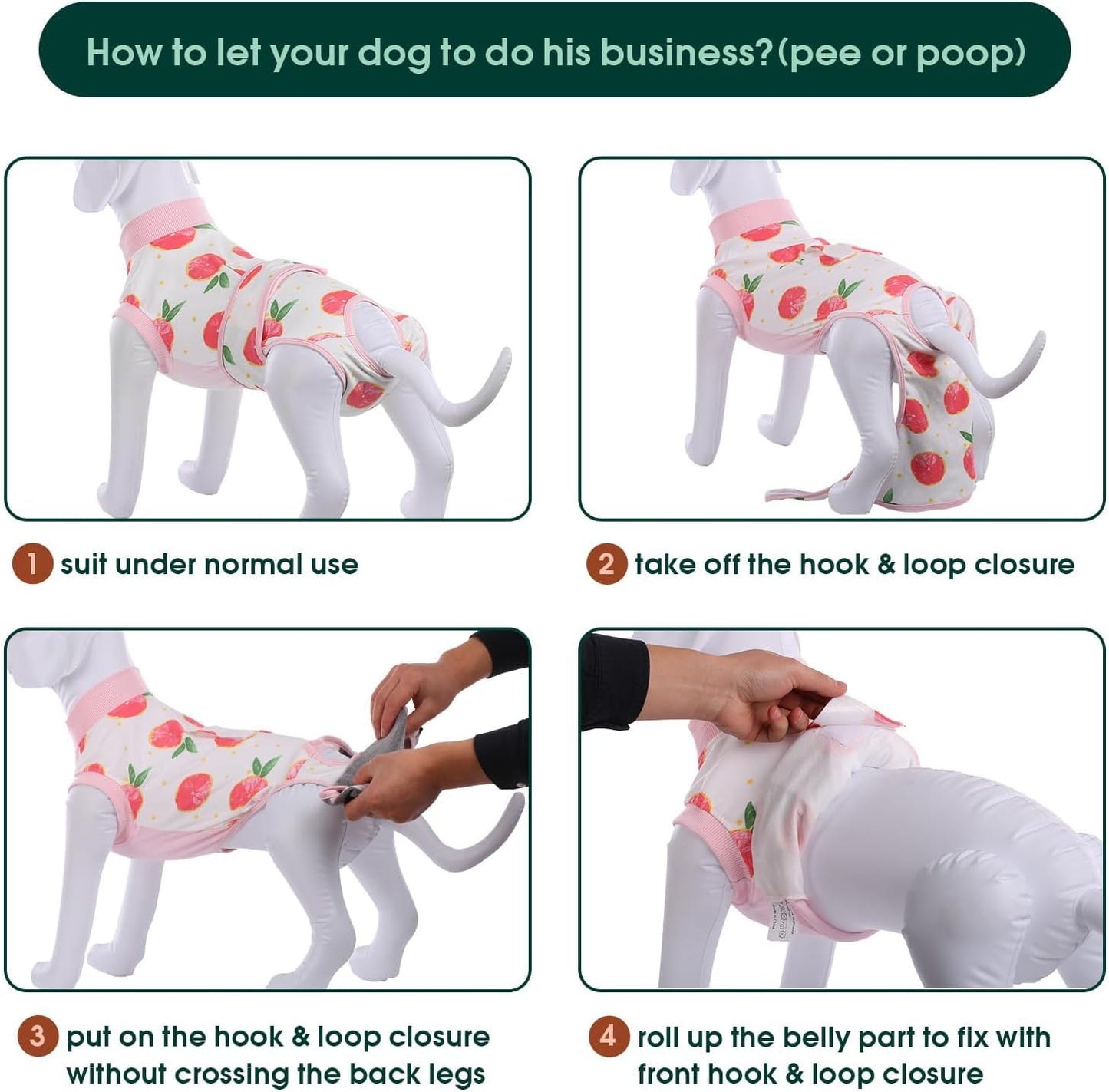 Kuoser Dog Recovery Suit Female, Dog Onesie for Surgery, Female Spay and Male Neuter Onesie for Post-Op Care, Prevent Licking Puppy Onesies, Pink L