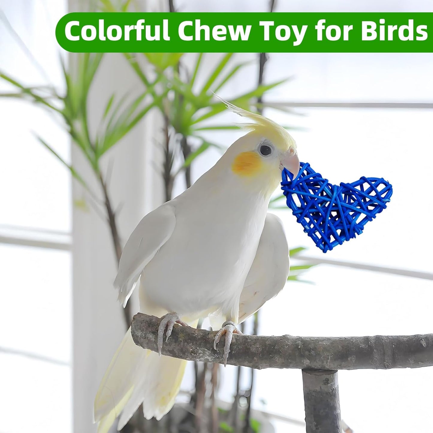 Bird Toys, Colorful Birds Foraging & Shredded Toy Boxs, Rattan Weaving Safe Parrot Toys, for Lovebird Cockatoo African Gray Parrot and Birds
