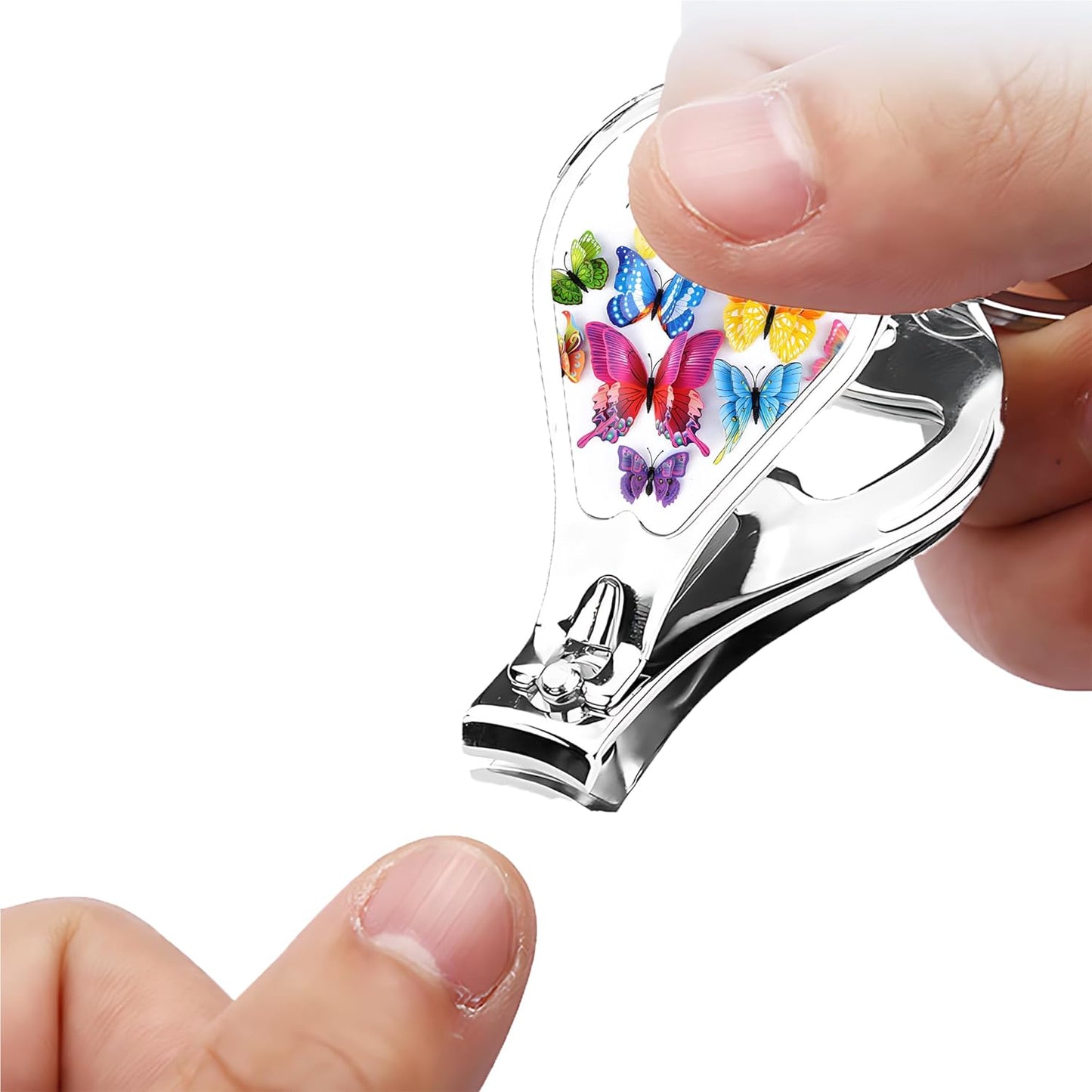 Nail Clippers with Key Chain Cute Stainless Steel Nail Cutter with File Professional Toenail Clipper for Men Multifunction Toenail Clipper 2 Pack Nique Cutter for Adult(Butterfly)