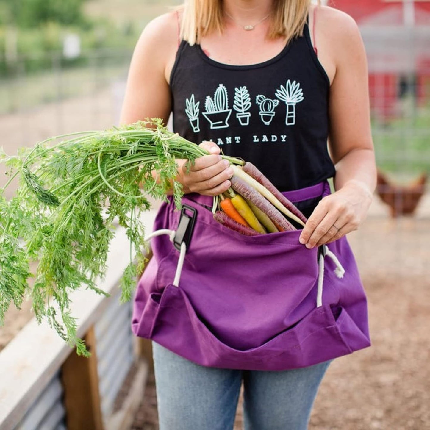 Roo Gardening Apron with Pockets & Harvesting, Picking Pouch - Adjustable, Water-resistant, Washable Canvas Cotton