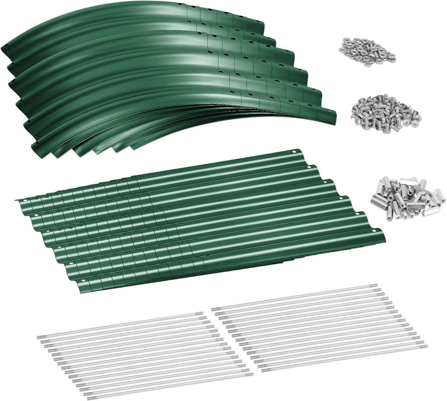 Land Guard 8×2×1.5ft Galvanized Raised Garden Bed Kit, Raised Garden Boxes Outdoor, Oval Metal Raised Garden Beds for Vegetables, Forest Green