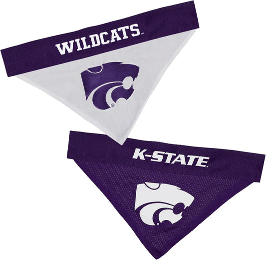 Pets First Collegiate Pet Accessories, Reversible Bandana, Kansas State Wildcats Size Small/Medium