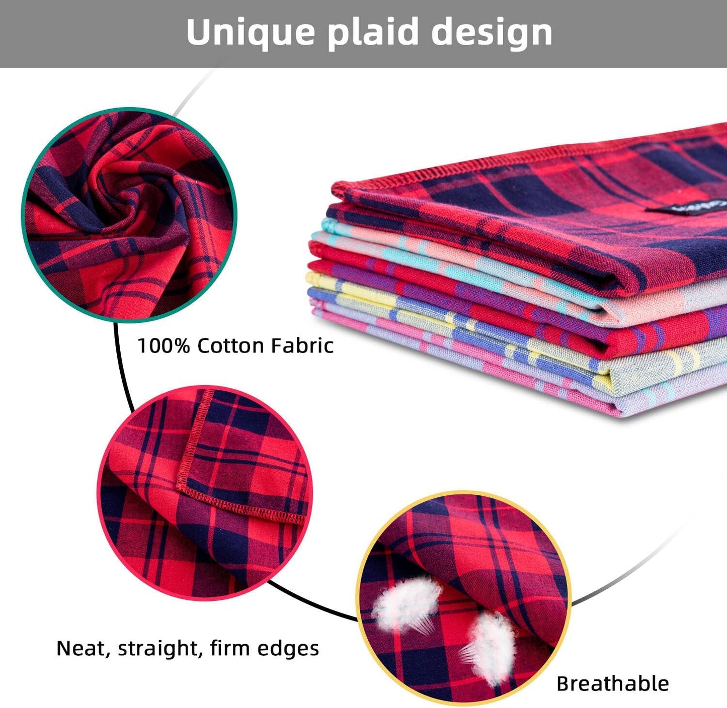 Spring Dog Bandana XLarge-Dog Scarf Vibrant Color Orange Green Plaid Printing Adjustable Bib Handkerchief Accessories for Large Dogs (XL)