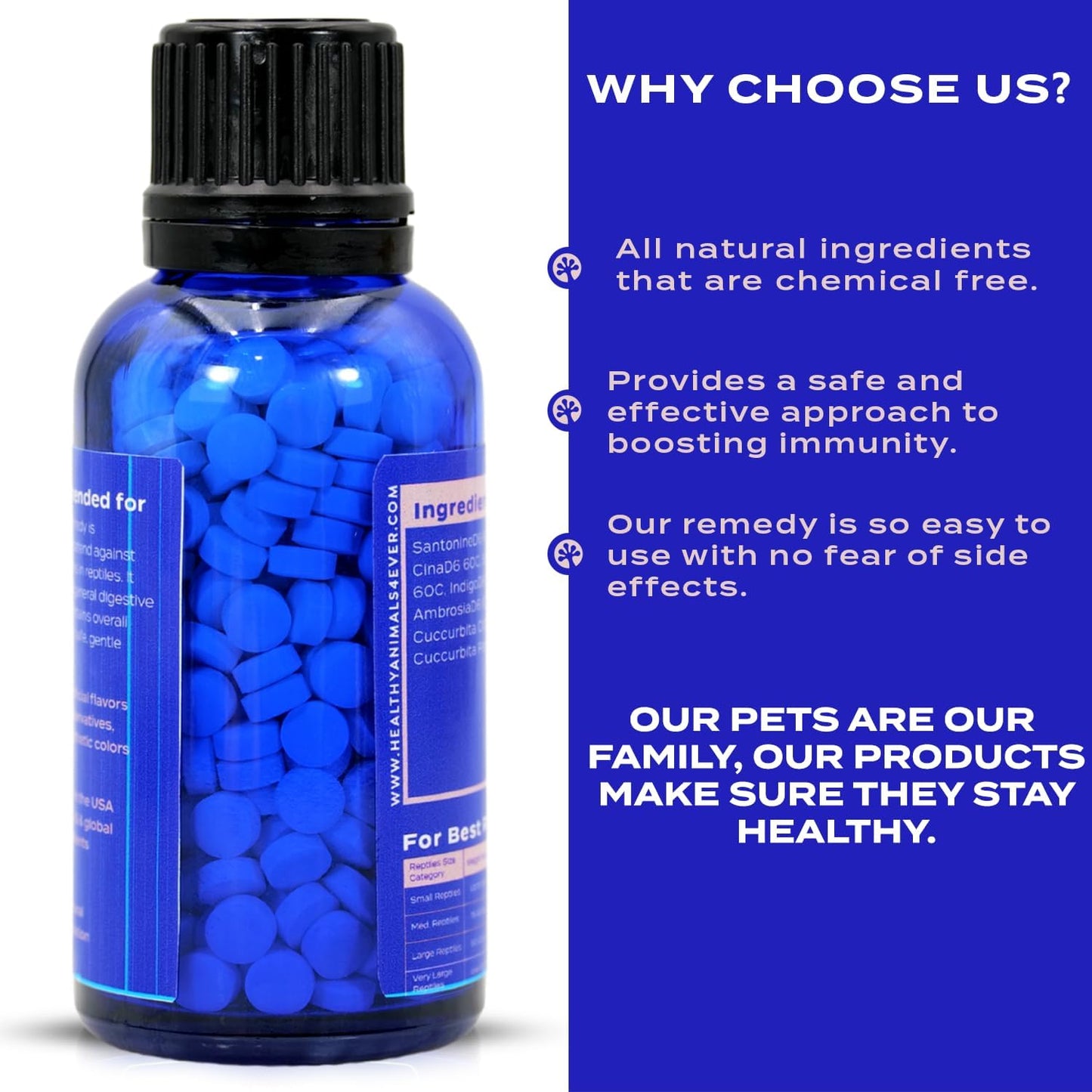 HA4E - Reptile Protection Formula - Defends Against Internal & External Health Threats - Supports Digestive Health & Vitality - Safe, Gentle Care - 300 Tablets