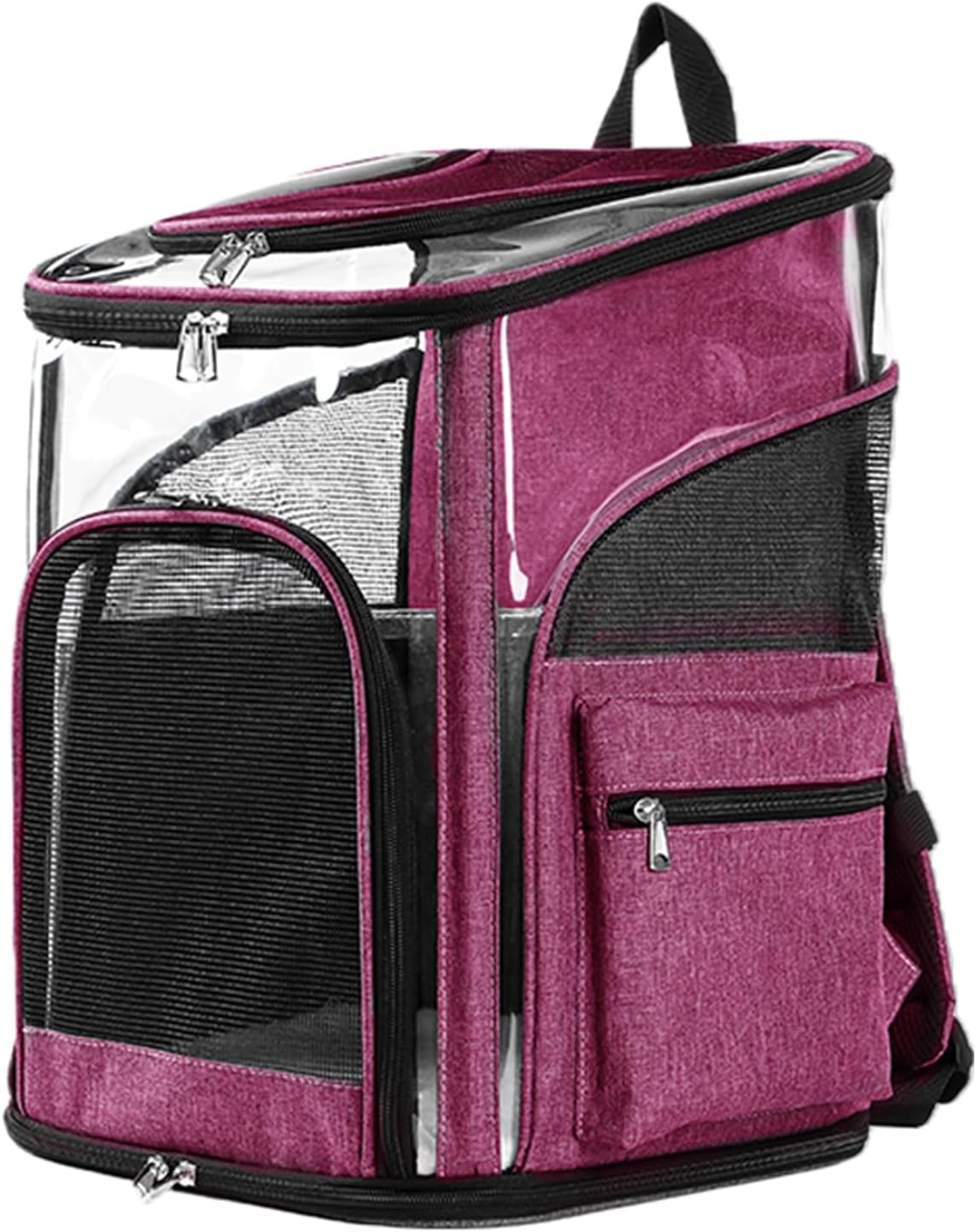 Cat Carriers Dog Carrier Pet for Small Medium Cats Dogs Puppies up to 25 Lbs, TSA Airline Approved Soft Sided, Collapsible Travel Puppy - Black Grey (L: 15.8" LX12.6 WX19.7 H, Pink)