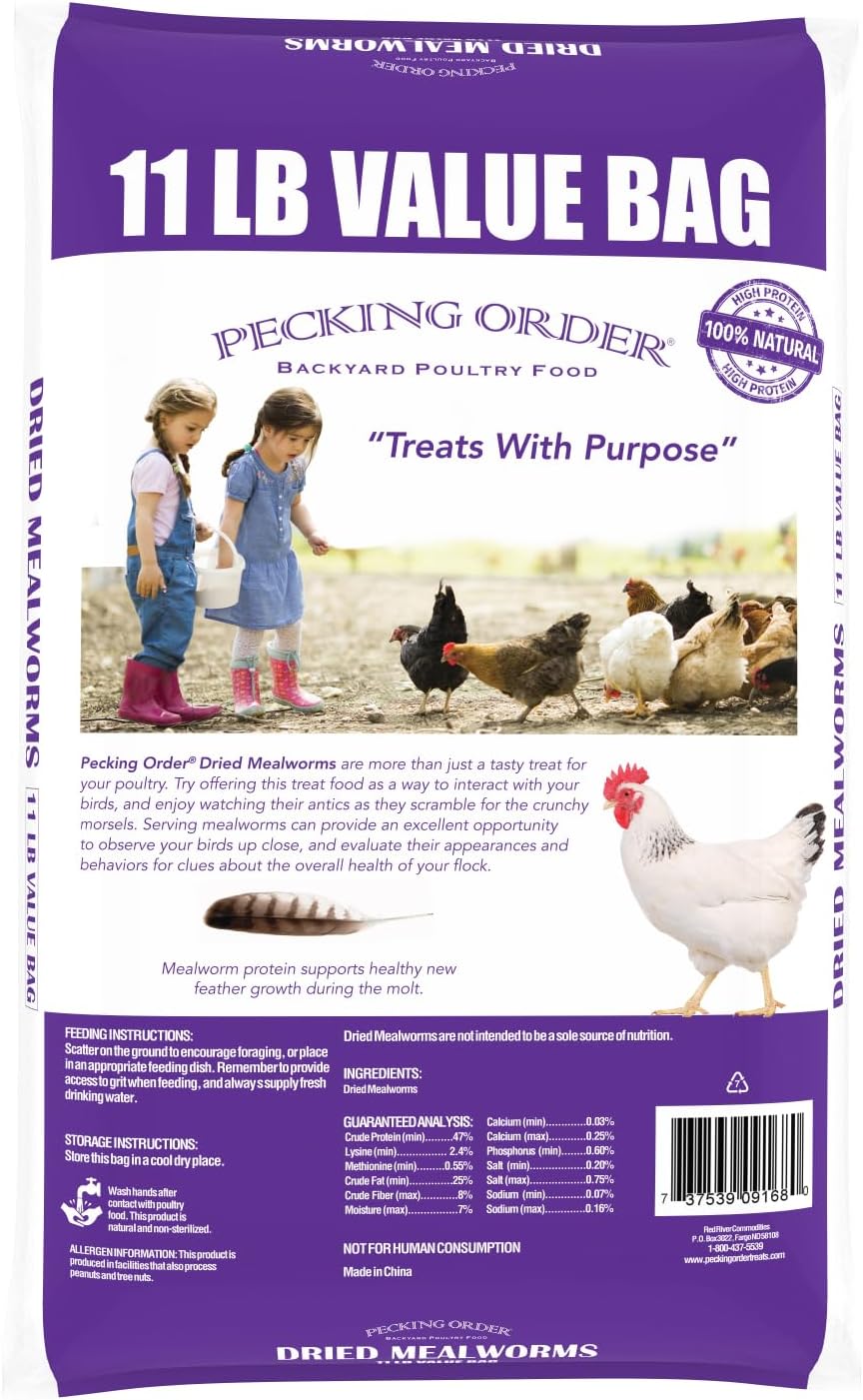 Pecking Order Dried Mealworms, 11 lbs