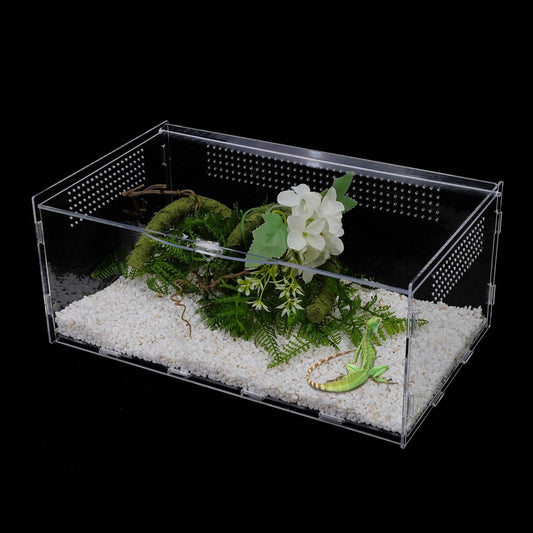Micro Habitat Terrarium Enclosure, Jumping Spider Enclosure with Locking Latch for Small Tree Dwelling Reptiles,Tarantula, Amphibians, Spiders,Invertebrates (6x8x14 inxh)