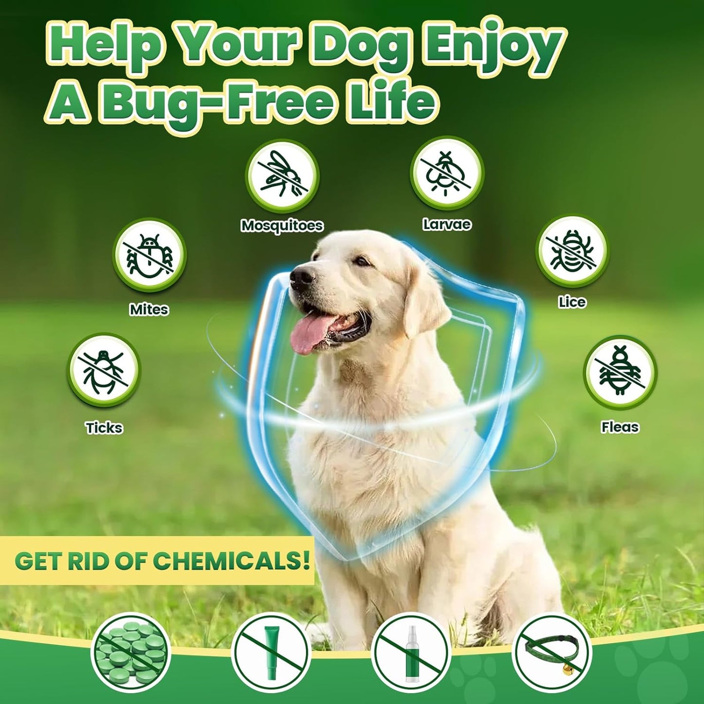 Flea and Tick Prevention for Dogs, 200 Natural Soft Chewables Flea and Tick Support with Vitamins & Fish Oil, Oral Flea Chews Supplement for Dogs -All Breeds, Puppy to Senior Dog, Chicken Flavor