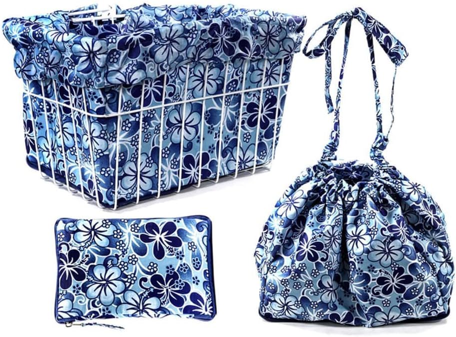 Cruiser Candy Bike Basket Liner Waterproof, Universal Fit for Most Bike Baskets, Stylish 2in1Tote, Bike Basket Cover, EBiKE Front Wire Or Wicker Bike Baskets Fits Up to 15x12x10