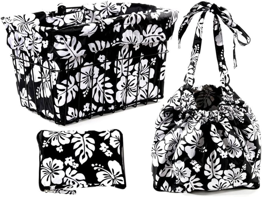 Cruiser Candy Bike Basket Liner Waterproof, Universal Fit for Most Bike Baskets, Stylish 2in1Tote, Bike Basket Cover, EBiKE Front Wire Or Wicker Bike Baskets Fits Up to 15x12x10