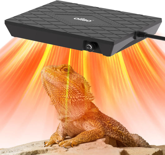 Oiibo Reptile Heating Panel Temperature Adjustable Heat Panel Fan for Terrariums, Energy Efficient & Non-Light Heater for Reptiles, Snakes, Lizards, and Amphibians, Safe & Durable