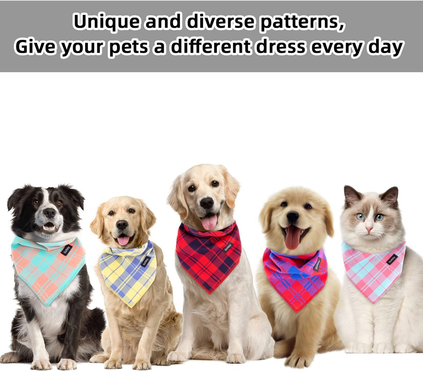 Spring Dog Bandana XLarge-Dog Scarf Vibrant Color Orange Green Plaid Printing Adjustable Bib Handkerchief Accessories for Large Dogs (XL)