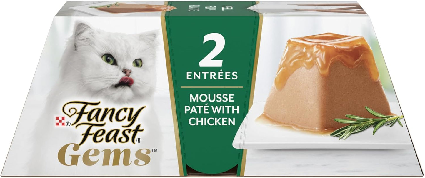 Fancy Feast Gems Pate Cat Food Mousse With Chicken and a Halo of Savory Gravy Cat Food - (Pack of 8) 4 oz. Boxes