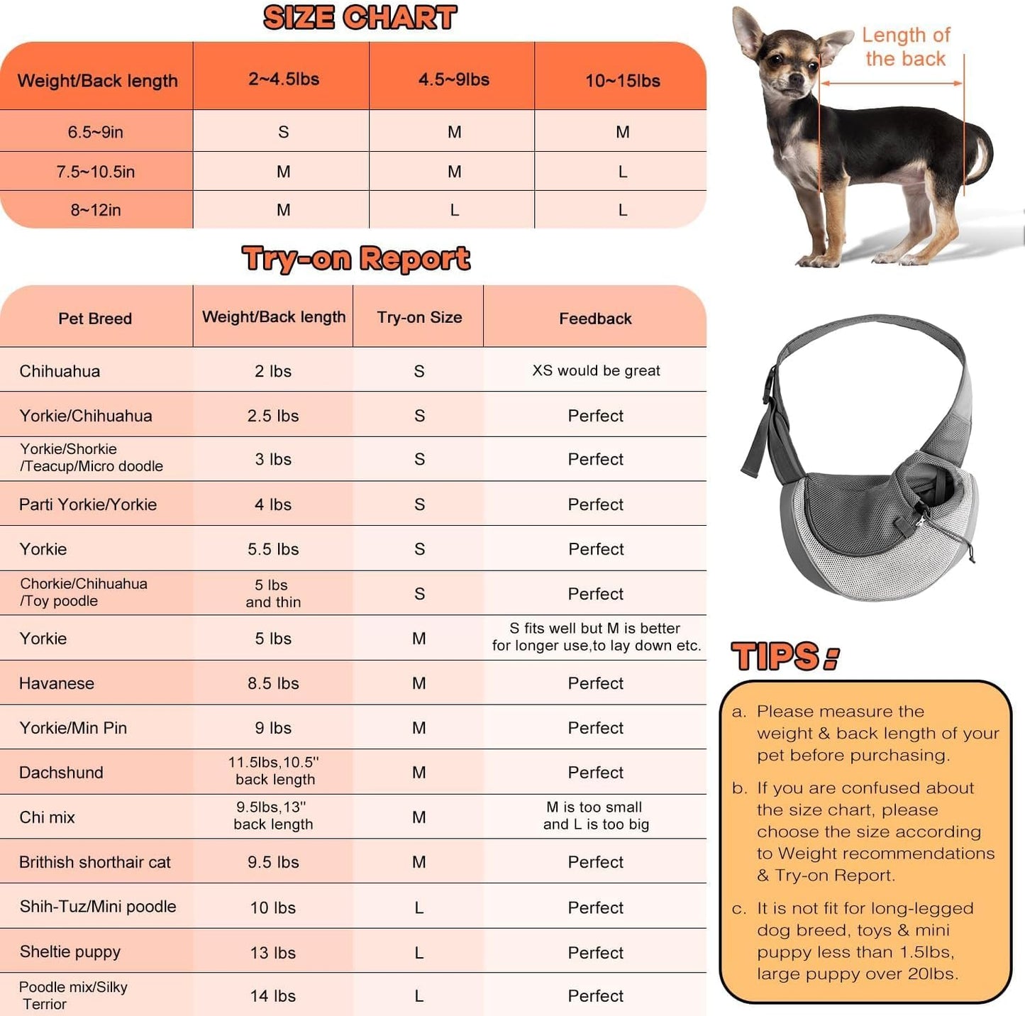 YUDODO Pet Sling Carrier for Small Dogs & Cats – Hands-Free Puppy Carrier with Safety Hook, Large Zipper Pocket, Soft Breathable Mesh, Adjustable Strap & Reflective Strip (Gray 1.0 S)