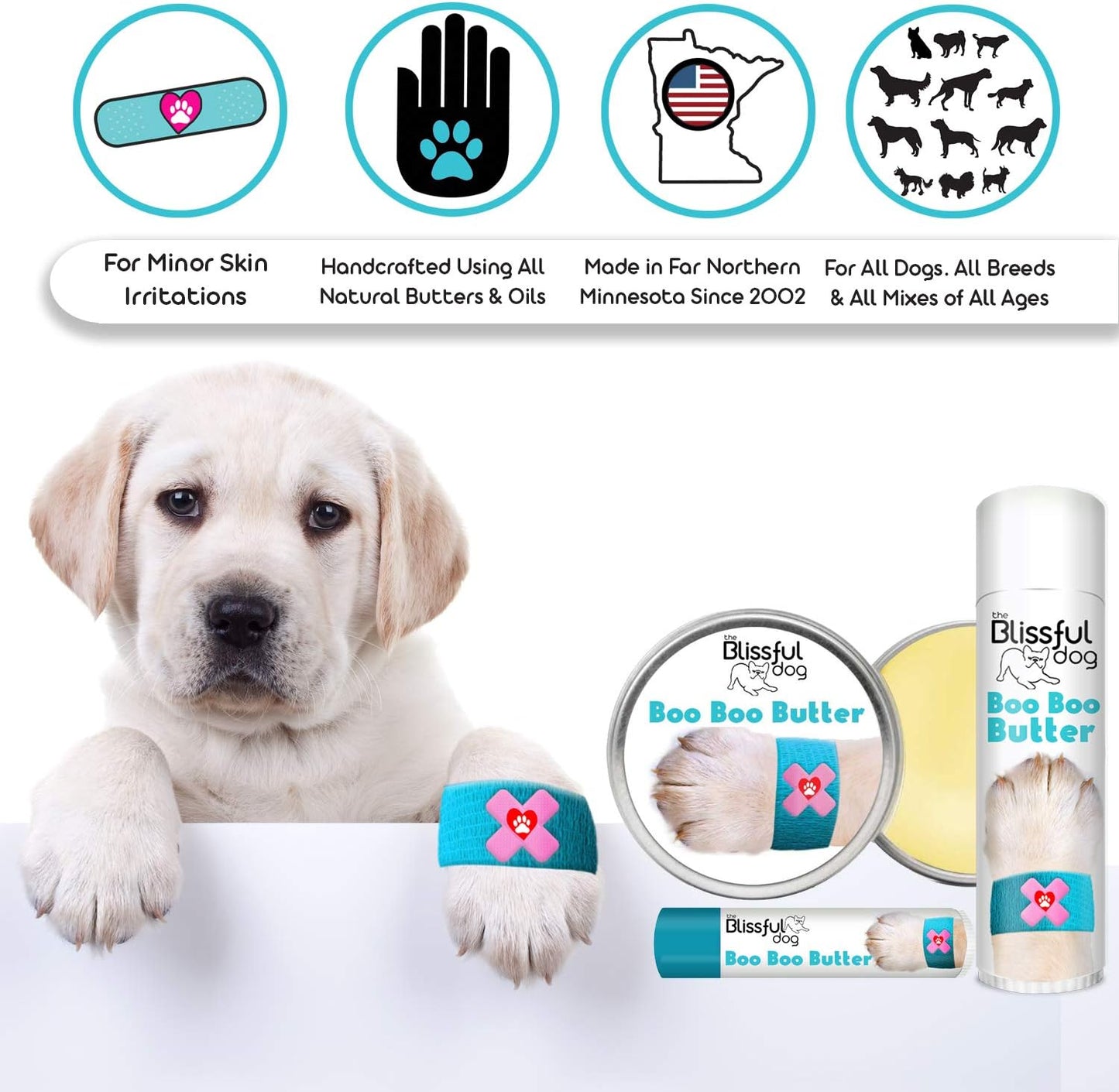 The Blissful Dog 3 Cute Puppies Boo Boo Butter, 0.50 oz