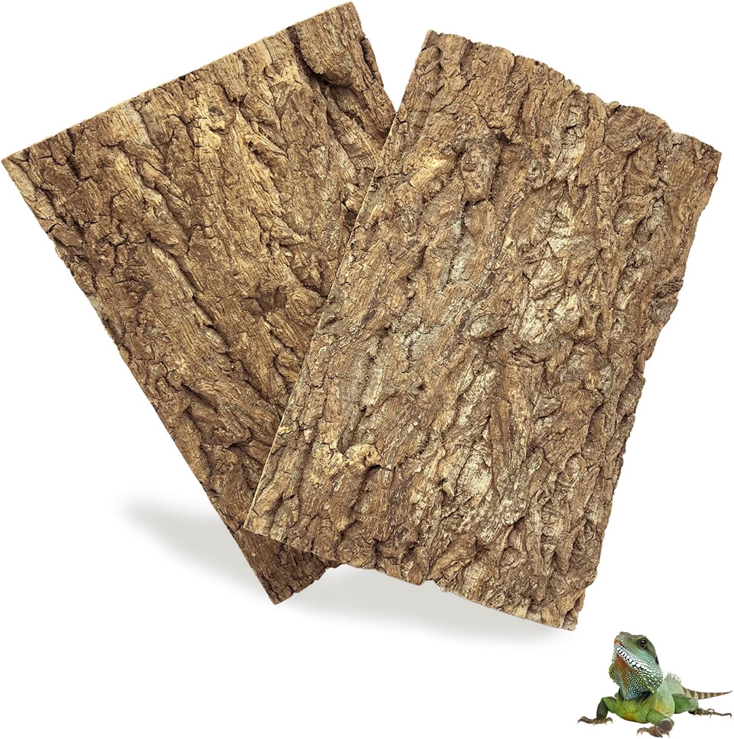 Tfwadmx 2Pcs Cork Terrarium Background 11.8”x7.9” Natural Cork Bark Backdrop Reptile Background Climbing Wall Terrarium Accessories for Lizard,Tortoise,Gecko,Bearded Dragon,Chameleon