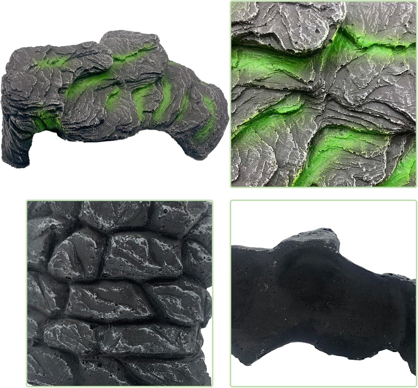 Resin Turtle Basking Platform,Turtles Rock Dock Climbing Ramp Cave Hideout Decor Reptile Terrariums Resting Terrace Stone Habitat Decoration for Small Lizards, Frogs, Snakes,Chameleon