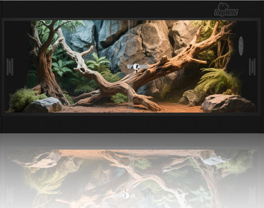 50 Gallon PVC Reptile Enclosure, RepWild 36"x18"x18" Terrarium/Tank with Heavy-Duty Screen Top, Glass Sliding Doors & Lock for Bearded Dragons, Ball Python, Geckos, Lizards