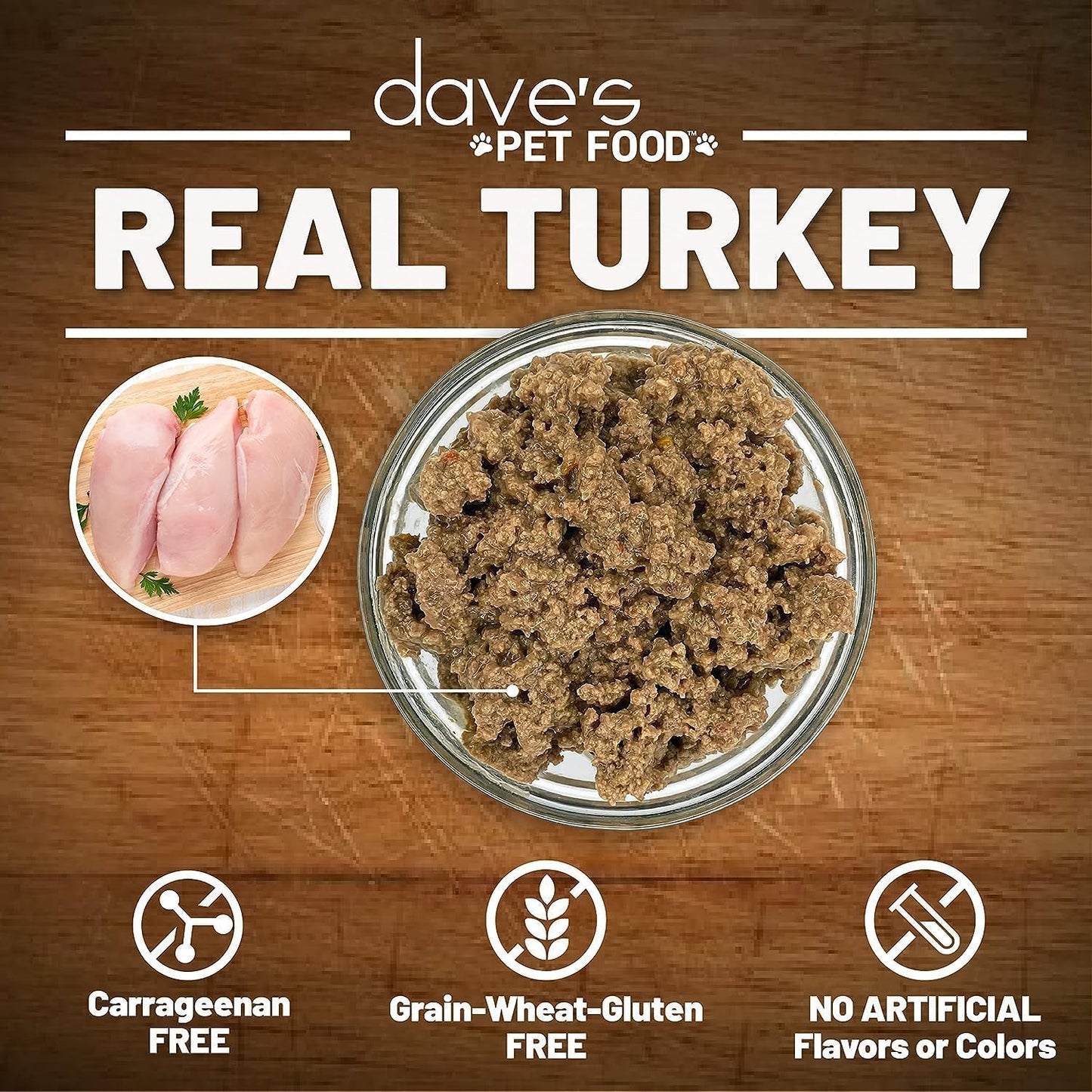 Dave's Pet Food Grain Free Wet Canned Cat Food (Turkey), Made in USA Naturally Healthy, Added Vitamins & Minerals, Gluten-Free, 12.5 oz Cans (12 Pack)