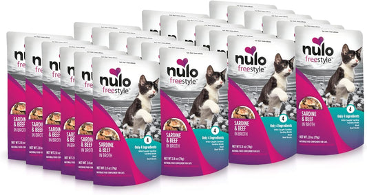 Nulo Freestyle Cat & Kitten Wet Cat Food Pouch, Premium All Natural Grain-Free Soft Cat Food Topper with Amino Acids for Heart Health and High Animal-Based Protein