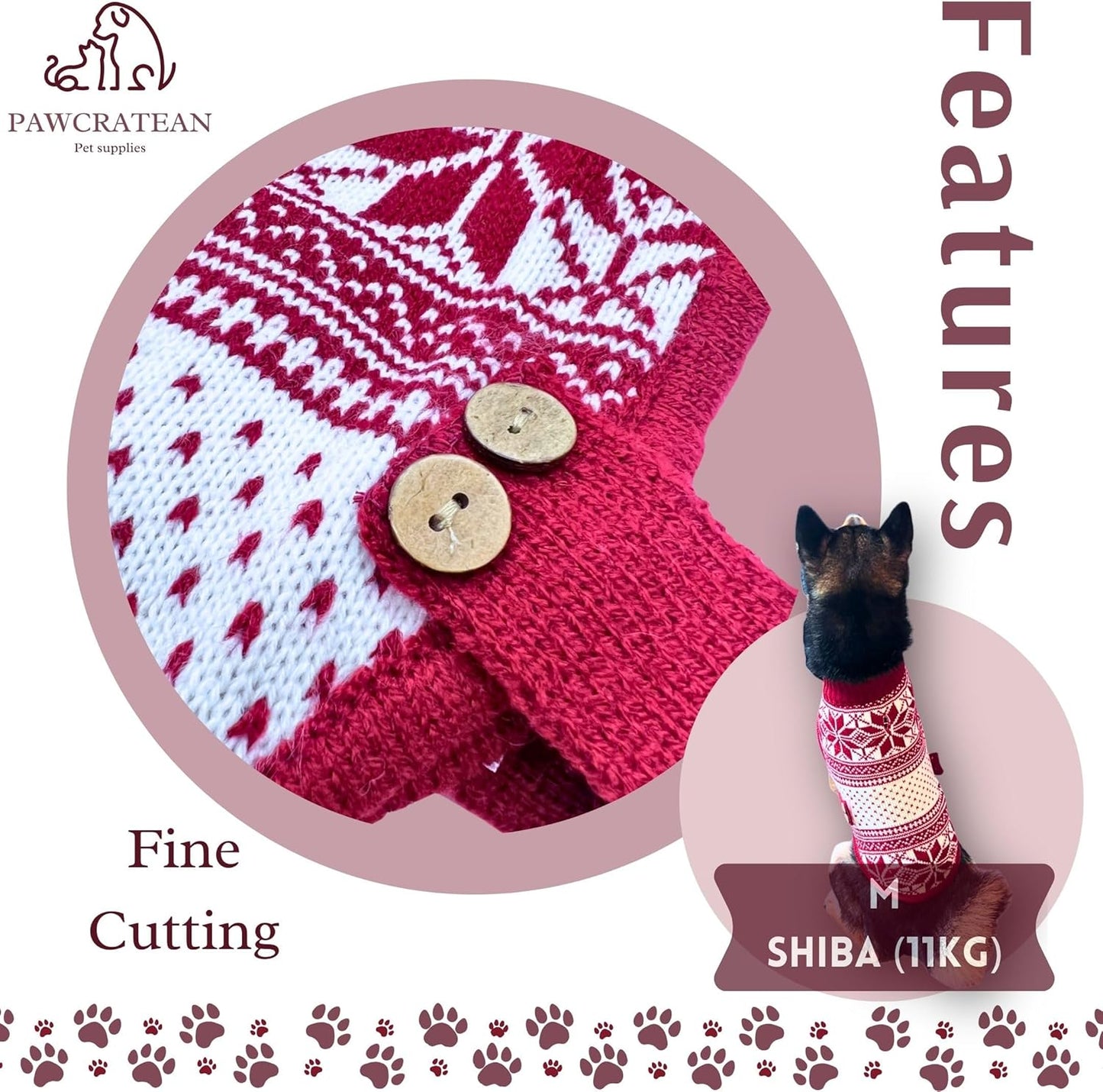 Cute Sweater for Dogs and Cats Soft Flannel Pet Outfit Warm and Cozy Animal Hoodie Small to Large Pet Clothes for Halloween Parties and Everyday Wear (Small, Red National Totem)