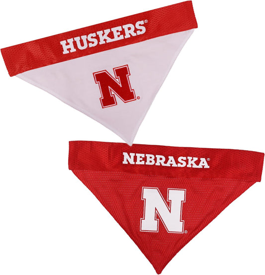 Pets First Collegiate Pet Accessories, Reversible Bandana, Nebraska Cornhuskers, Large/X-Large